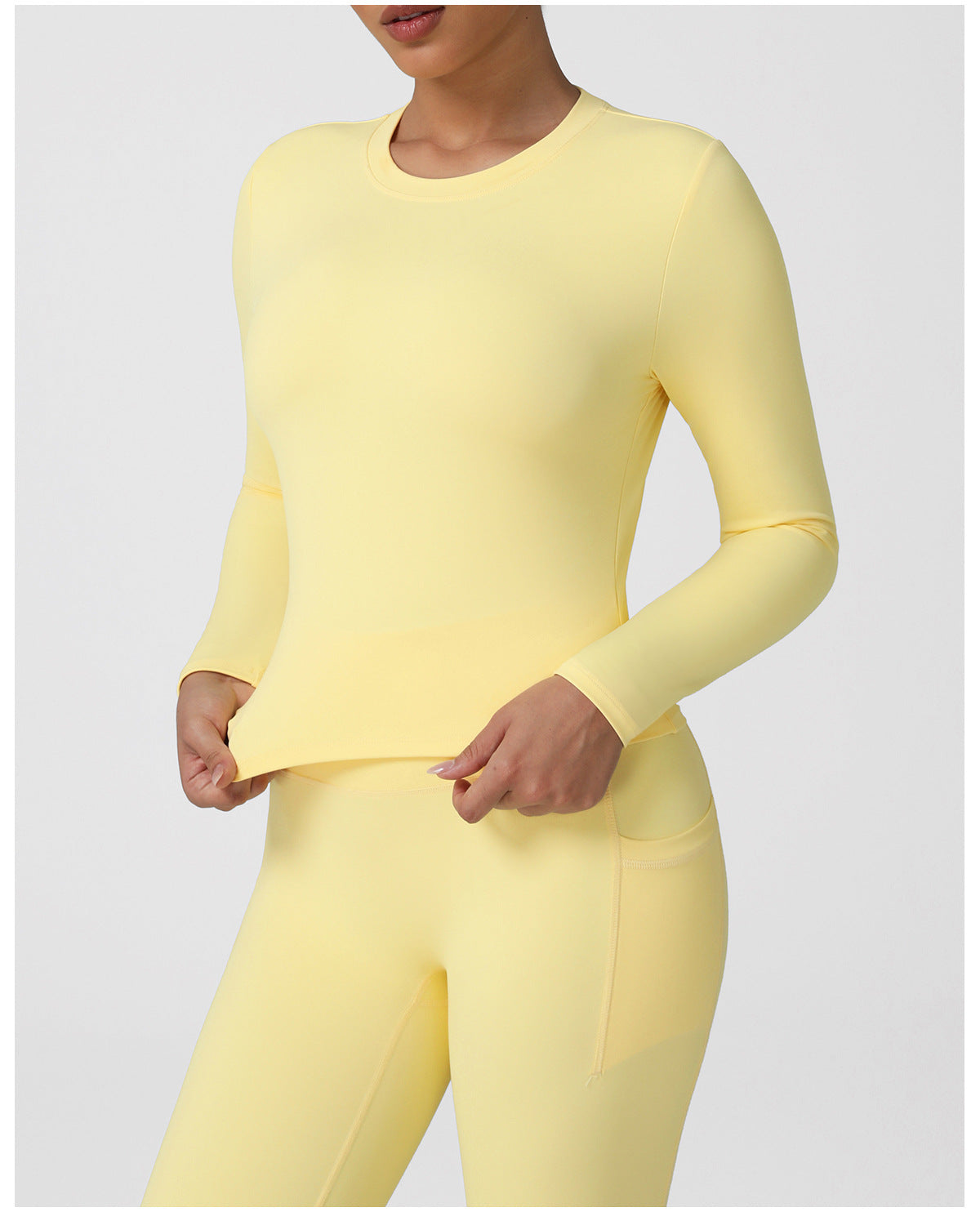 Nude Feel Long Sleeve Yoga Set – High-Waist Flared Pants & Fitness Suit