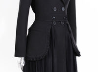 Black Skirt Set Two Piece Set Spring Elegant Long Set Mesh Pleated Skirt Set For Women - Modestly Vogue 