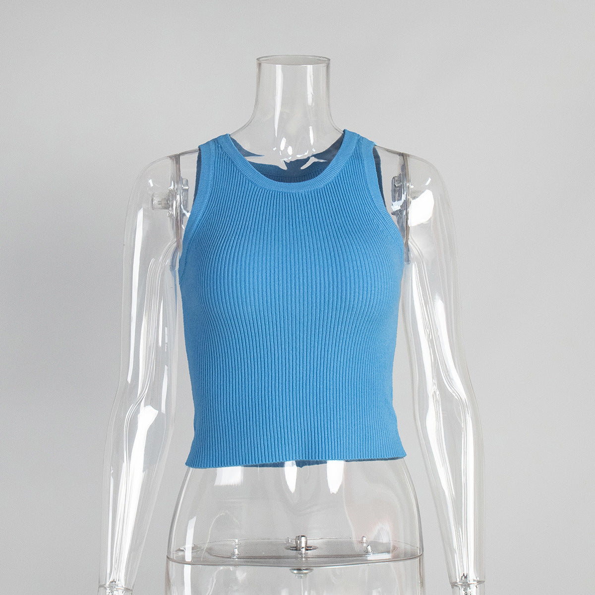 Knitted Vest Women Summer Solid Color Slim Thread Inner Wear Blouse Short Vest - Modestly Vogue 