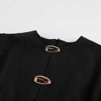 The Structured Button Detail Midi Dress - Modestly Vogue 