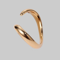 Gold Plated Open Ended Stainless Steel Textured Bracelet