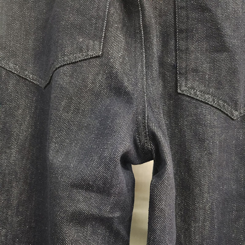 Black Denim Barrel Jeans Pants Trousers - Modestly Vogue 