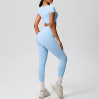 Nude Feel Hip Raise Yoga Set – High Waist Fitness Pants &  Bra Top