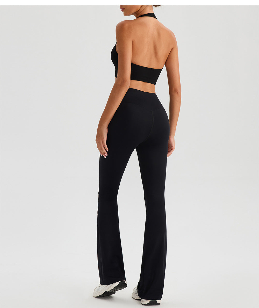 Nude Feel High Waist Yoga Pants – Hip Lift Bell Bottom Fitness Pants