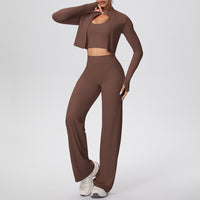 Women’s 3-Piece Sports Set | Zip Jacket, Halter Top & Pants