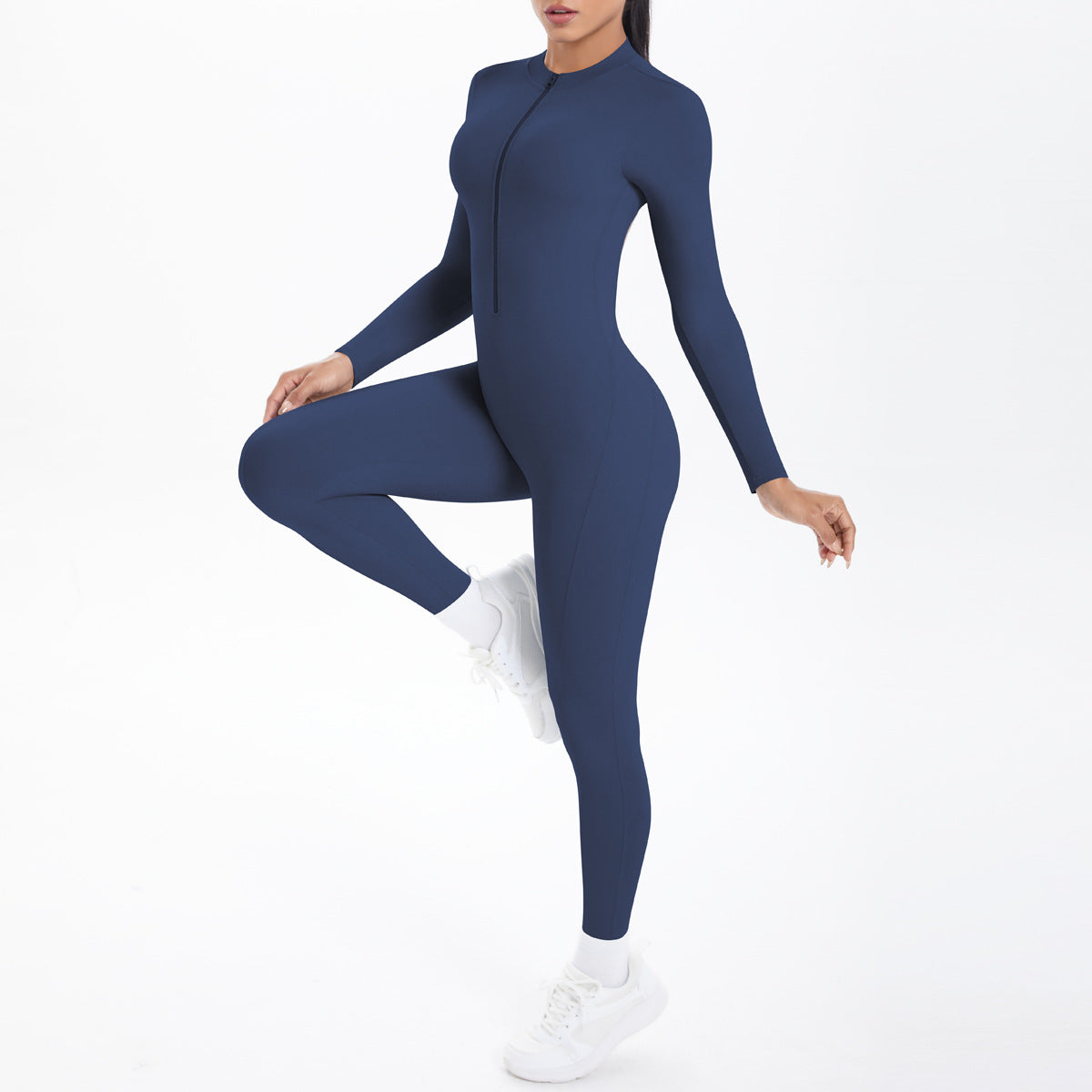 Long Sleeve Zipper One-Piece Fitness Unitard | Women’s Yoga Jumpsuit
