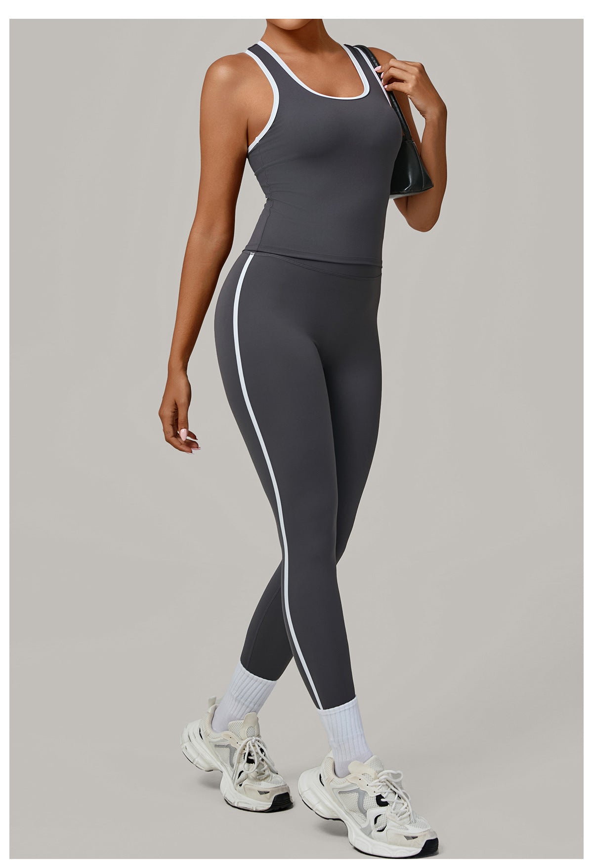 Sports Color Contrast Patchwork Tight Nude Feel Yoga Two Piece Sets Running Fitness Yoga Wear