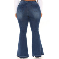 Autumn Women Clothing Denim Wide Leg Stitching Jeans Women - Modestly Vogue 