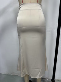Women’s Satin Midi Skirt – Elegant Mid Length Silk Style - Modestly Vogue 