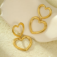Heart 18K Gold Plating Heart Earrings - Modestly Vogue 