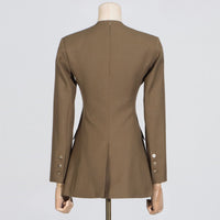 Fashionable  Cutout Tailored Blazer - Modestly Vogue 