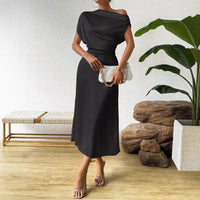 Women’s Satin Summer  Dress – Trendy Slim Fit - Modestly Vogue 