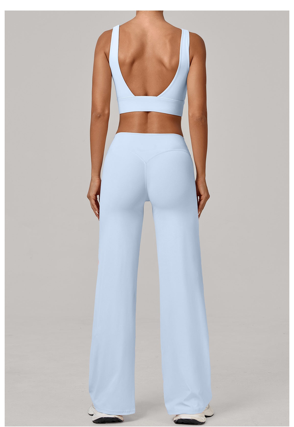 Double Shoulder Strap Bra & Straight Leg Yoga Trousers Set