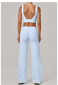 Double Shoulder Strap Bra & Straight Leg Yoga Trousers Set