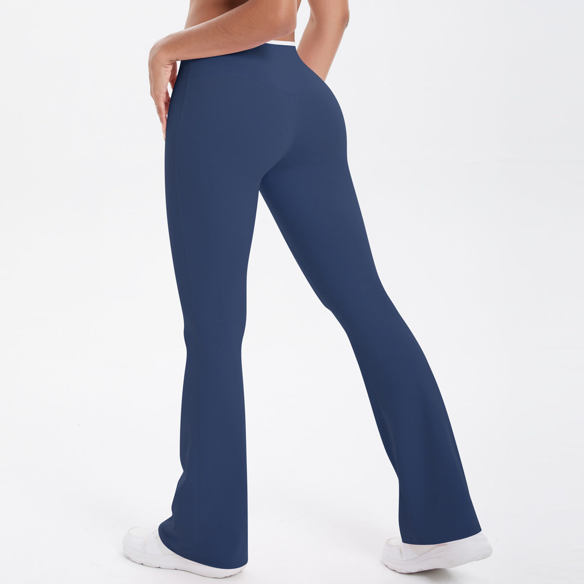 Nude Feel Yoga Pants Cross High Waist Wide Leg Bell Bottoms Women Sports Fitness Pants - Modestly Vogue 