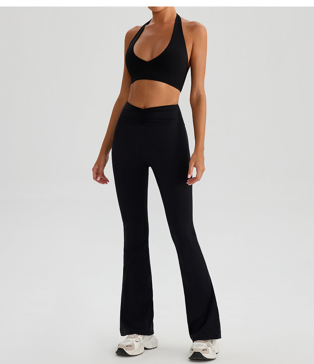 Nude Feel High Waist Yoga Pants – Hip Lift Bell Bottom Fitness Pants