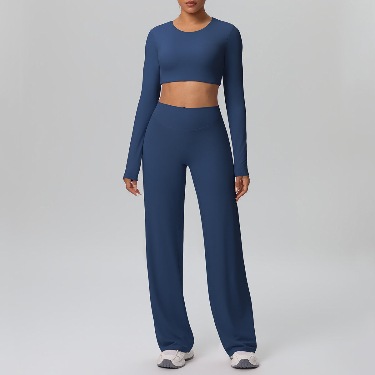 Pink Lace Studio Sculpt Women’s Workout Set – Breathable Long Sleeve & Pants - Modestly Vogue 