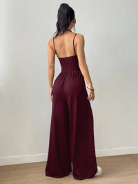 Suspender Women Casual Summer Wide Leg Loose Wrapped Chest Nipped Waist Jumpsuit - Modestly Vogue 