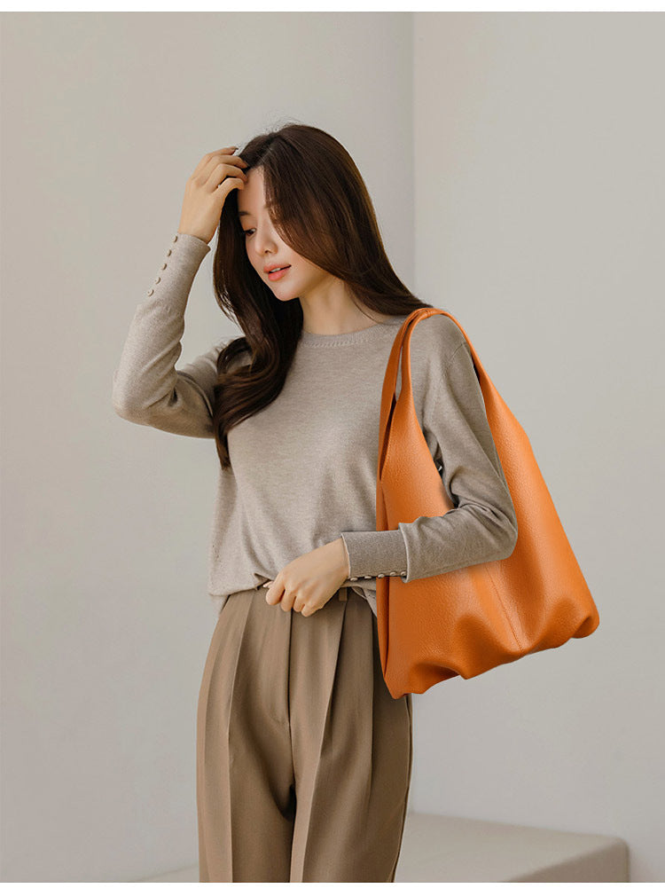 Soft Leather Large Shoulder Bag Purse - Modestly Vogue 