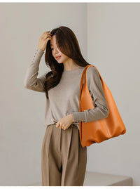 Soft Leather Large Shoulder Bag Purse - Modestly Vogue 