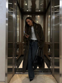 Luxury Faux Fur Coat – Brown Fluffy Long Winter Coat