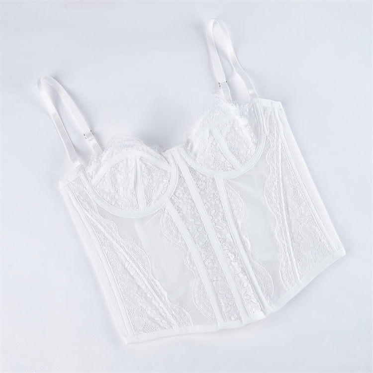 Women’s Lace Camisole with Built-In Bra and Pads