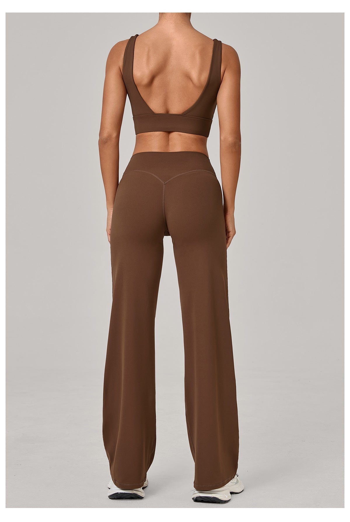 Double Shoulder Strap Bra & Straight Leg Yoga Trousers Set