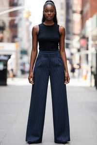 Pinstripe Structured Pant Set - Modestly Vogue 