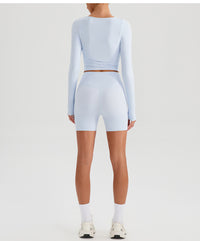 Deep V Plunge Neck Yoga Jacket – Cutout Beauty Back Fitness Outerwear