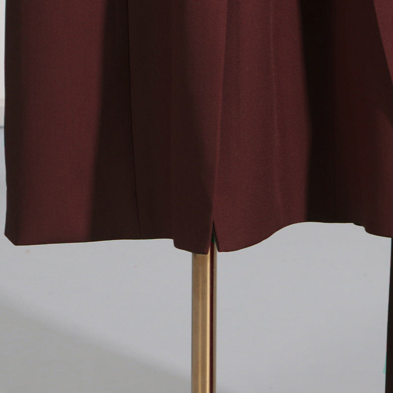 Elegant Comfort Casual Slim Fit Polo Collar Solid Color Long Trench Coat - Modestly Vogue 