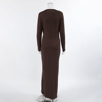 Elegant Ruched Twisted Maxi Bodycon Dress - Modestly Vogue 