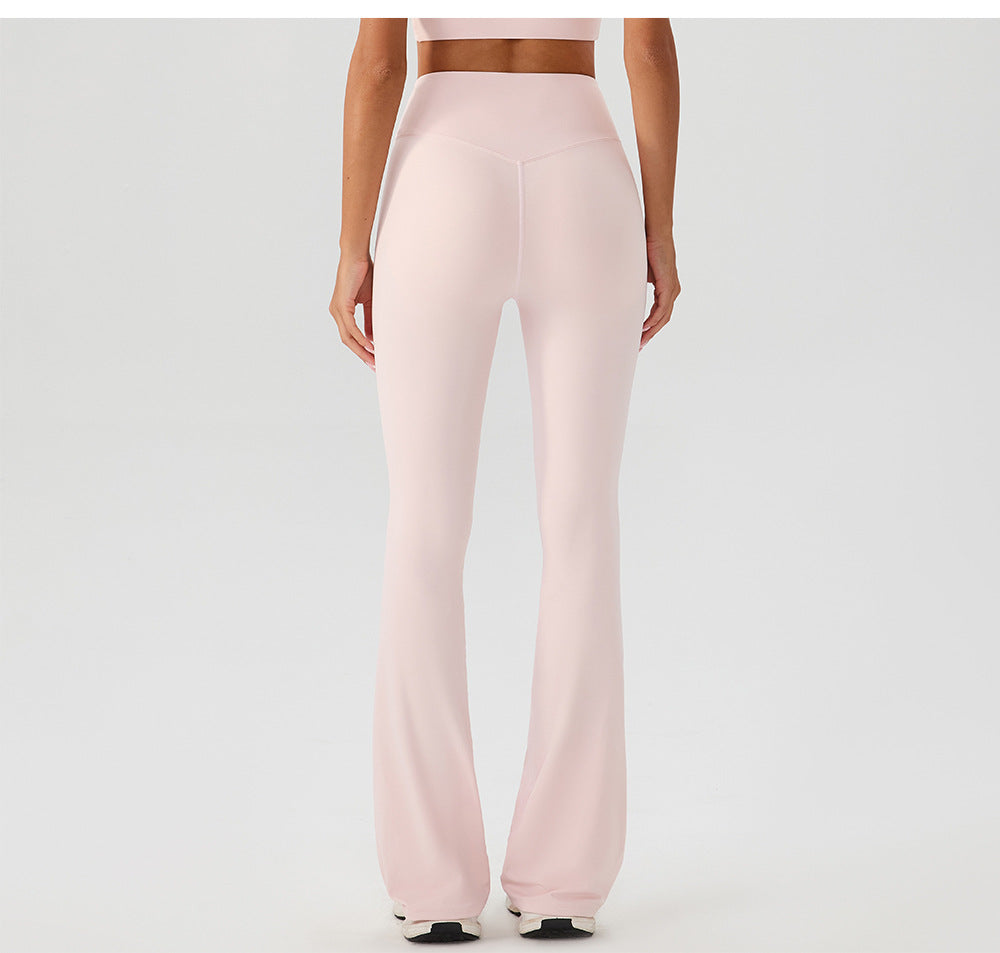 Nude Feel High Waist Yoga Pants – Hip Lift Bell Bottom Fitness Pants