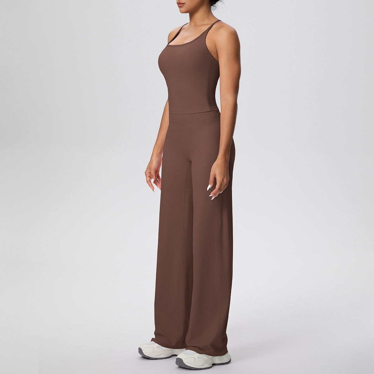 Micro Brushed Solid Color H Shaped Yoga Wear Set