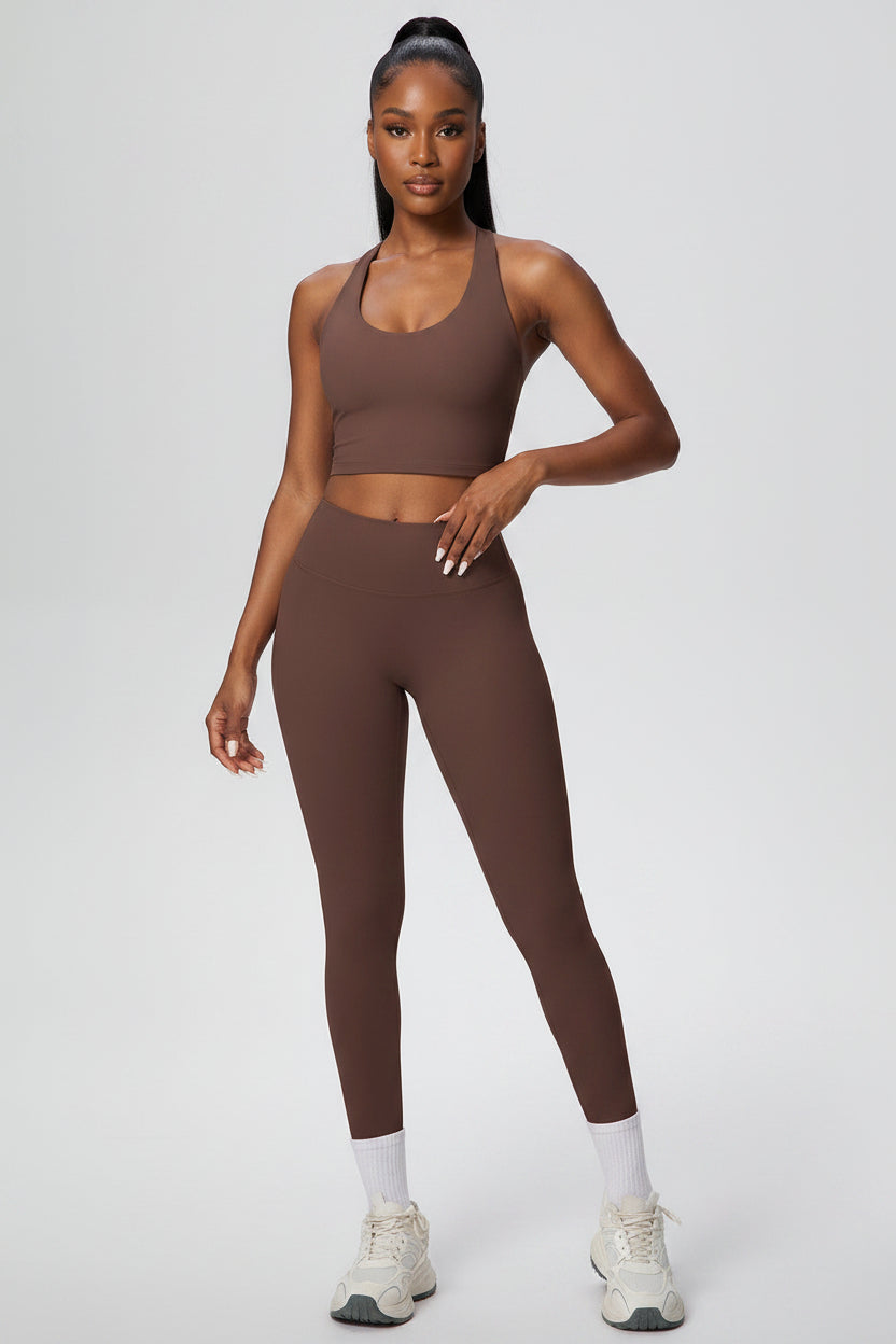 7125 Halter Bra 7100 Pants Suit-Chestnut