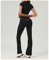 High-Waist Quick-Drying Yoga Trousers – Wide Leg Bell Bottoms for Women