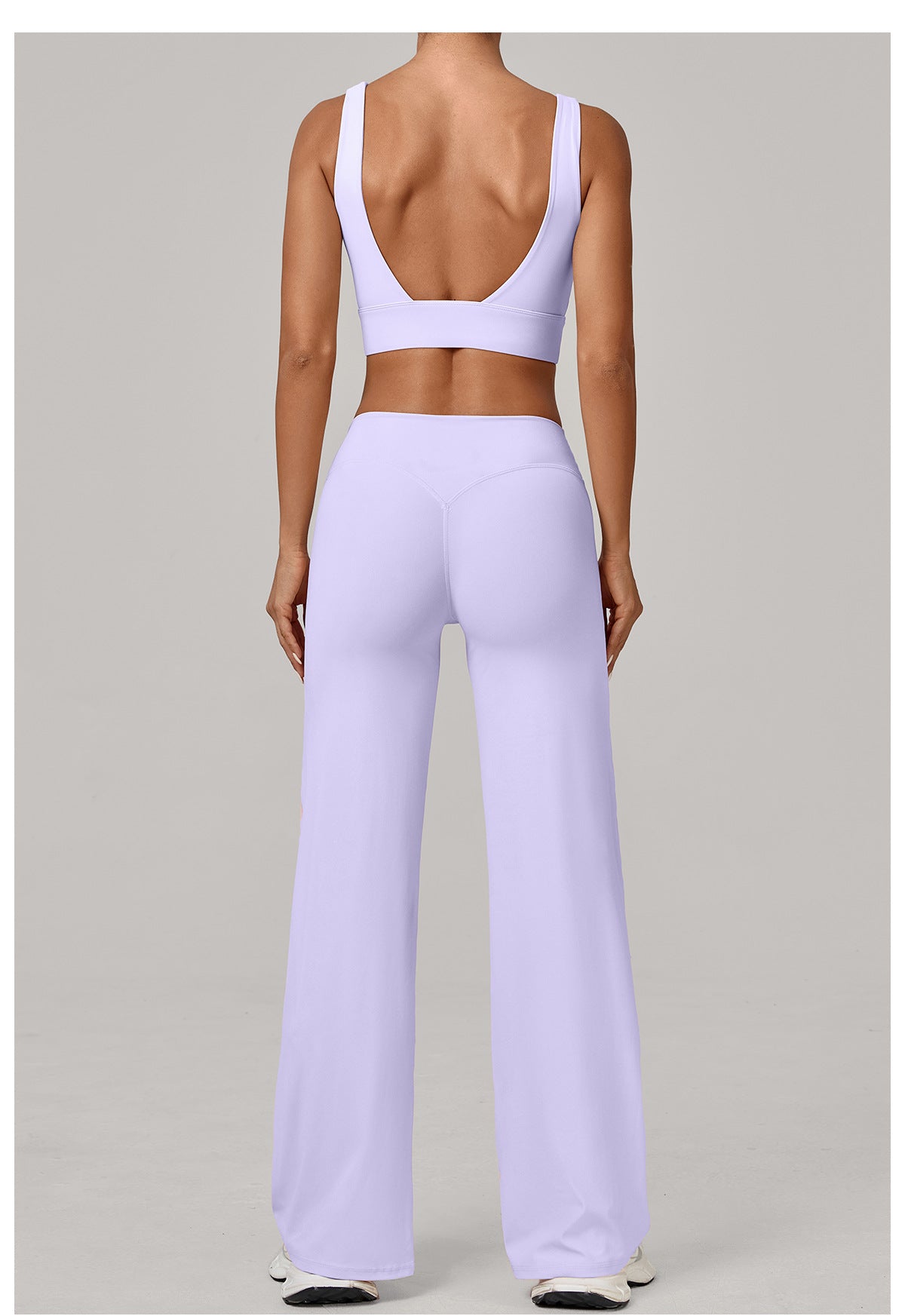 Double Shoulder Strap Bra & Straight Leg Yoga Trousers Set