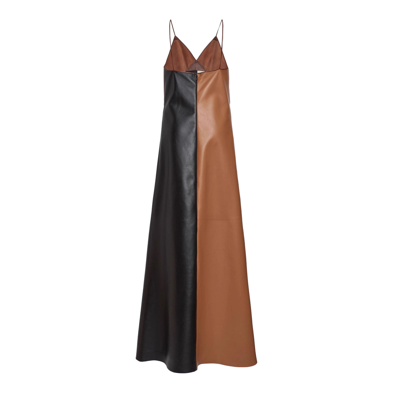 Earth Tone Patchwork Leather Dress - Modestly Vogue 