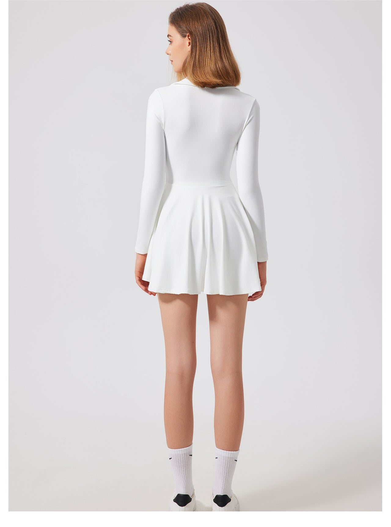 Anti Exposure Two Pieces Tennis Suit Running Top Casual Breathable Workout Clothes Long Sleeve Nude Feel Yoga Clothes Suit - Modestly Vogue 