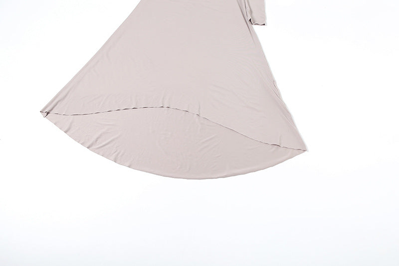 High Waist Ruched Elegant Long Sleeved Holiday Maxi Dress - Modestly Vogue 