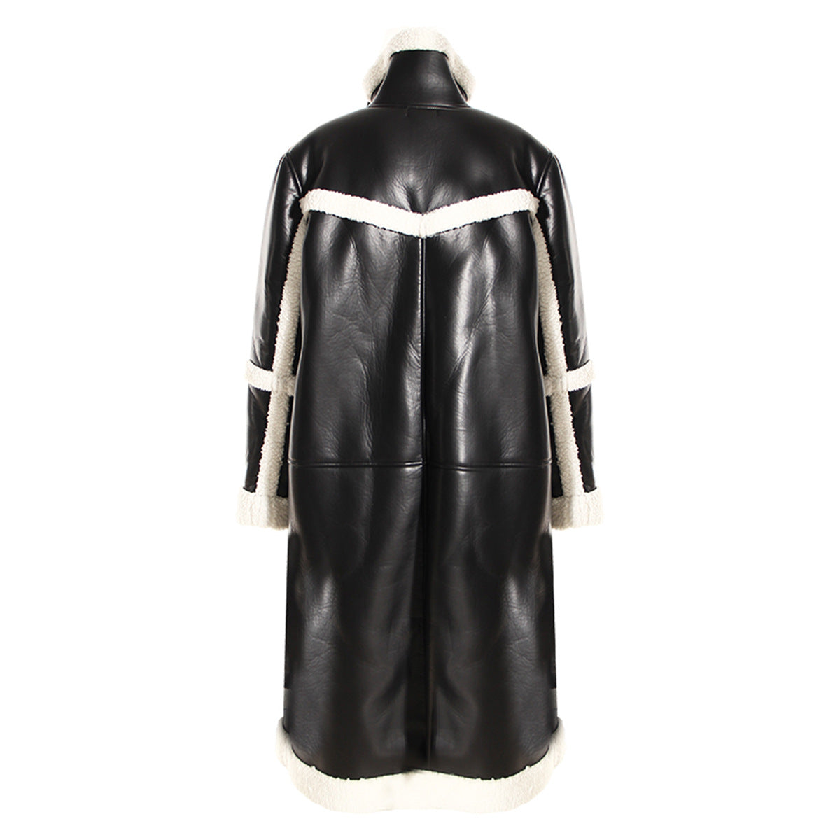 Women’s Color Contrast Patchwork Long Overcoat – Autumn Winter