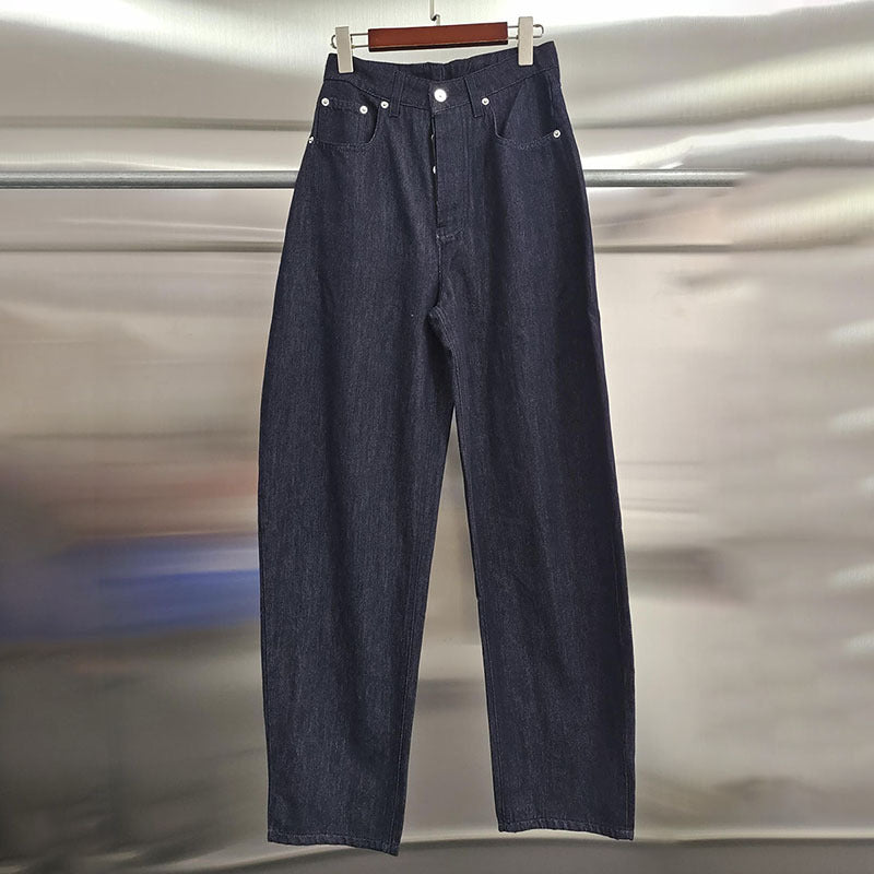Black Denim Barrel Jeans Pants Trousers - Modestly Vogue 