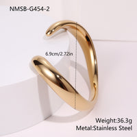 Gold Plated Open Ended Stainless Steel Textured Bracelet
