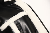 Women’s Color Contrast Patchwork Long Overcoat – Autumn Winter