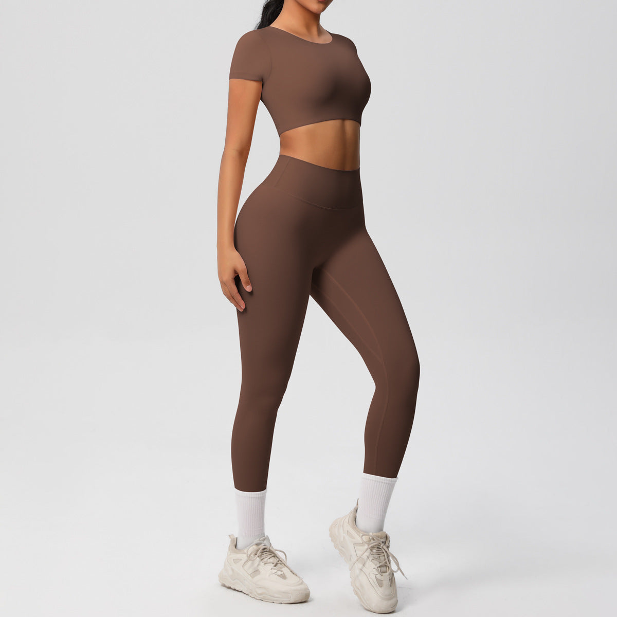 Nude Feel Hip Raise Yoga Set – High Waist Fitness Pants &  Bra Top