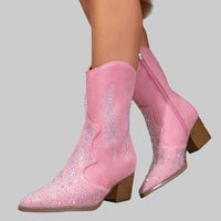 Women Short Pink Blue Women Western Boots All Match Short Boots