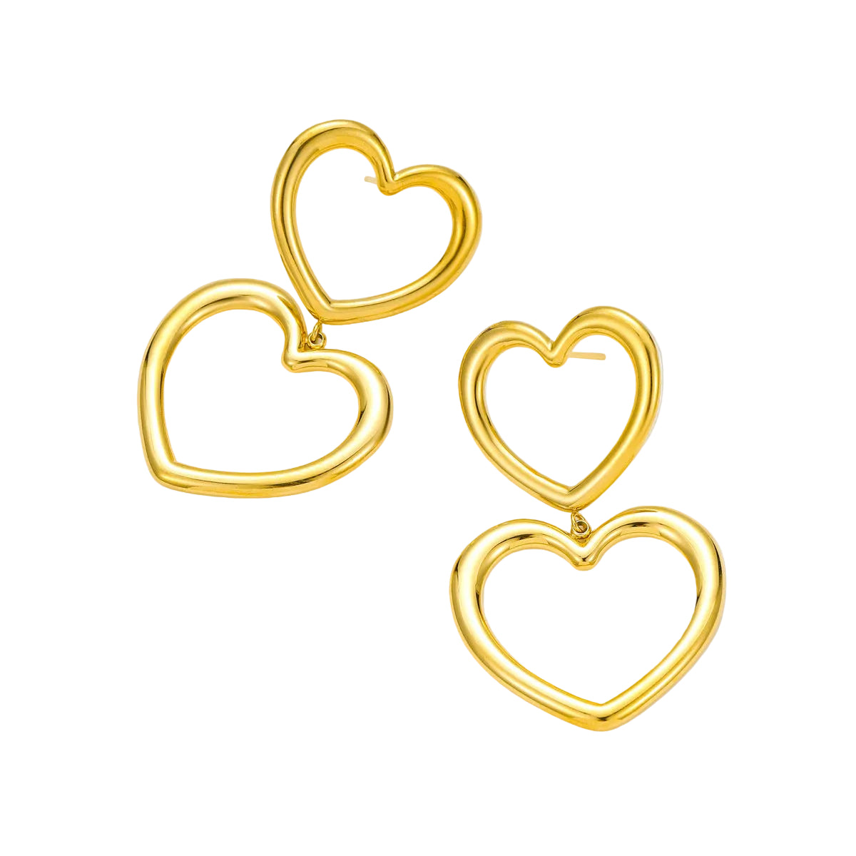 Heart 18K Gold Plating Heart Earrings - Modestly Vogue 