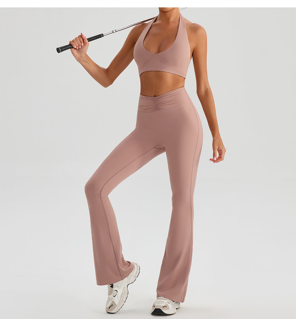 Nude Feel High Waist Yoga Pants – Hip Lift Bell Bottom Fitness Pants