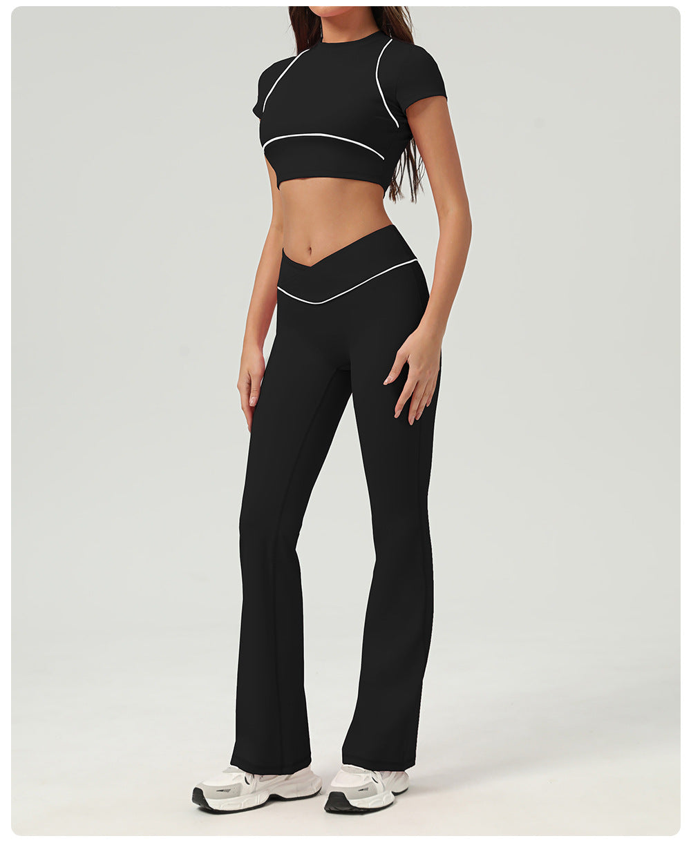 High-Waist Quick-Drying Yoga Trousers – Wide Leg Bell Bottoms for Women