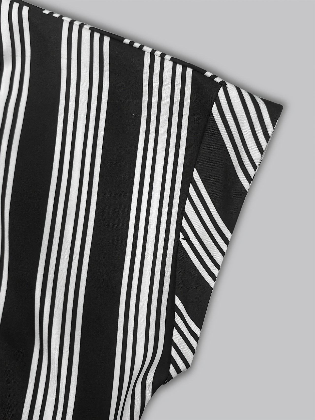Elegant Women Clothing with Belt Short Sleeve Striped Shirt Dress - Modestly Vogue 