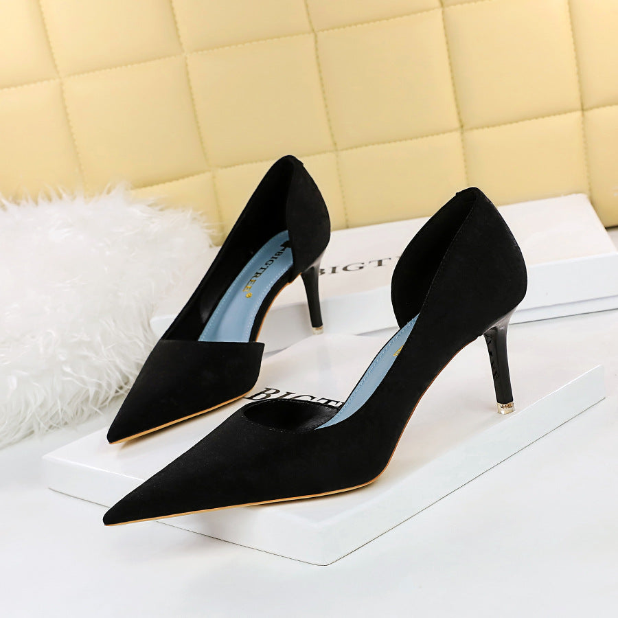 Women’s Pointed Toe Stiletto Heel Hollow Side Pumps
